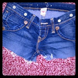 True religion cut off shorts